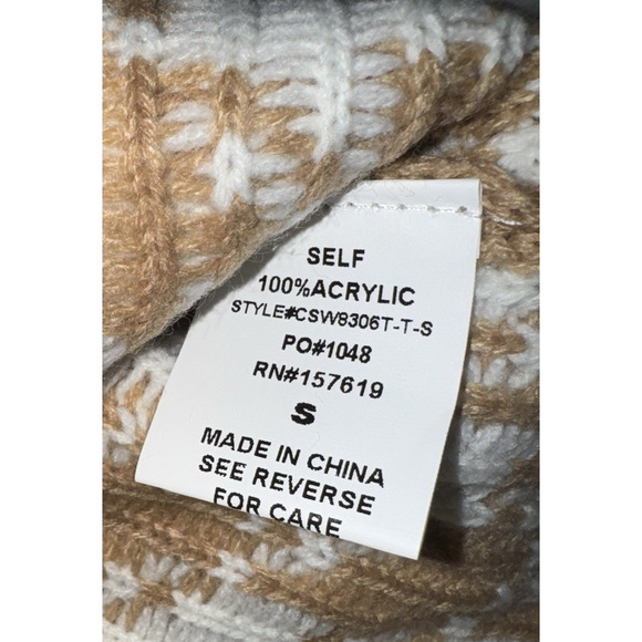 12th Tribe Sweater Womens S Western Houndstooth fringe Crop Cowgirl Boho Indie - Picture 8 of 8